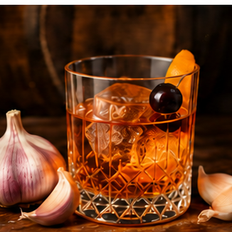 Garlic Old Fashioned with fresh garlic